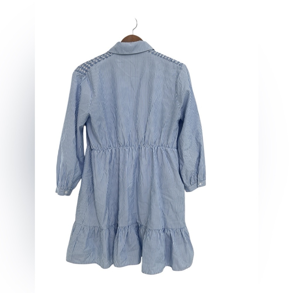 Pink Ripple Blue Striped Button-Up Dress - Picture 2 of 7